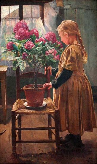 Leon Frederic Rhododendron in Bloom Norge oil painting art